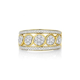 9ct-Gold-Diamond-Cluster-Ring on sale