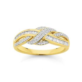 9ct+Gold+Diamond+Ring