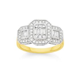 9ct-Gold-Diamond-Trilogy-Ring on sale