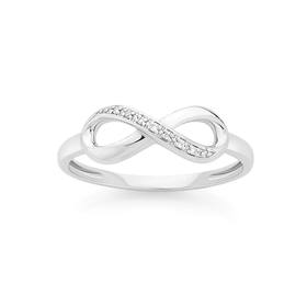 9ct+White+Gold+Diamond+Infinity+Dress+Ring