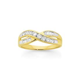 9ct-Gold-Diamond-Crossover-Ring on sale