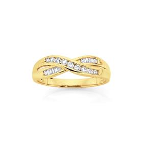 9ct+Gold+Diamond+Ring