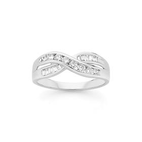 9ct-White-Gold-Diamond-Crossover-Ring on sale