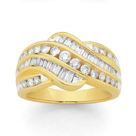 9ct+Gold+Diamond+Ring