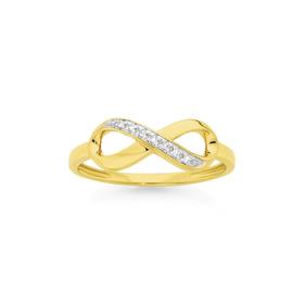 9ct+Gold+Diamond+%27Infinity%27+Ring