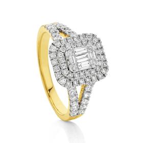 9ct+Gold+Diamond+Ring