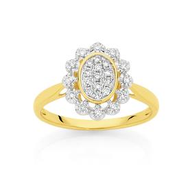 9ct+Gold+Diamond+Ring