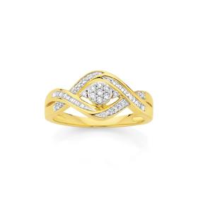 9ct+Gold+Diamond+Ring