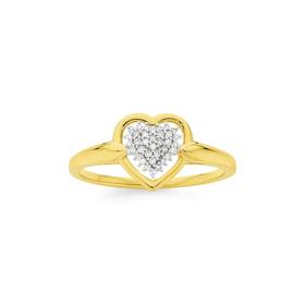 9ct+Gold+Diamond+Heart+Ring