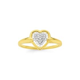 9ct-Gold-Diamond-Heart-Ring on sale