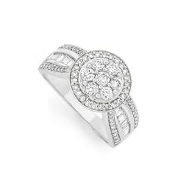 9ct-White-Gold-Diamond-Cluster-Ring on sale