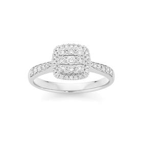 9ct-White-Gold-Diamond-Cluster-Ring on sale