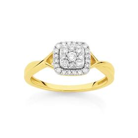 9ct+Gold+Diamond+Crossover+Ring