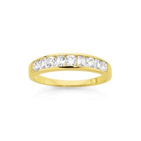 9ct+Gold+CZ+Anniversary+Ring