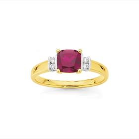 9ct+Created+Ruby+%26amp%3B+Diamond+Ring