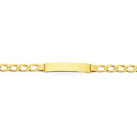 9ct+Gold+20cm+Solid+Curb+Id+Bracelet