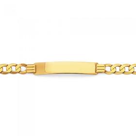9ct-Gold-21cm-Gents-Bevelled-Curb-ID-Bracelet on sale