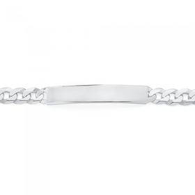 Silver-205cm-Curb-Identity-Bracelet on sale