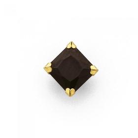 9ct-Gold-5mm-Black-Cubic-Zirconia-Single-Stud-Mens-Earring on sale