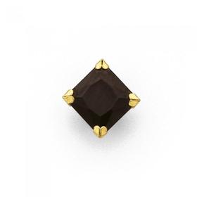 9ct-Gold-5mm-Black-Cubic-Zirconia-Single-Stud-Earring on sale