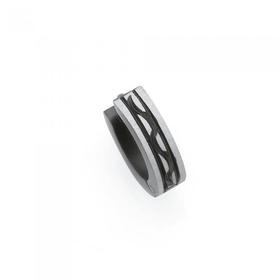 Steel-Black-Plate-Wave-Design-Single-Huggie on sale