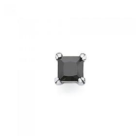 Steel-Black-CZ-Single-Stud-Earring on sale