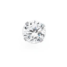 Silver+7mm+Cubic+Zirconia+Single+Stud