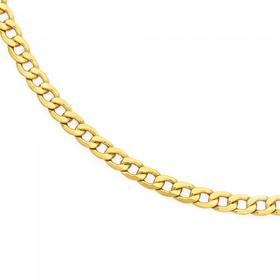 9ct-Gold-55cm-Solid-Bevelled-Curb-Mens-Chain on sale