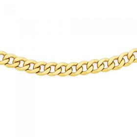9ct+Gold+on+Silver+50cm+Bevelled+Curb+Chain