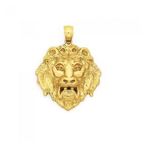 9ct+Gold+Lion+Head+Pendant