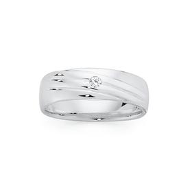 Silver-CZ-Stripe-Gents-Ring on sale