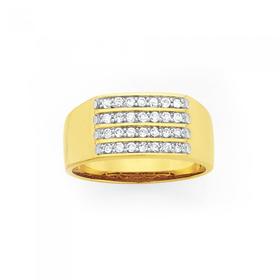 9ct-Gold-Mens-Diamond-Ring-050ct-Total-Diamond-Weight on sale