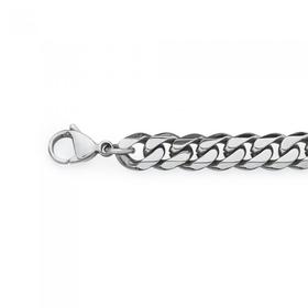 Steel+22cm+Curb+Bracelet
