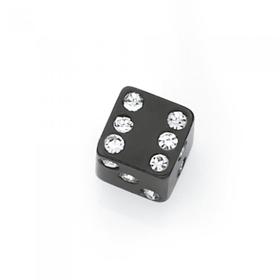 Steel-Black-Plated-Single-Dice-Stud-Earring on sale