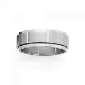 Stainless-Steel-Matte-Polish-Spinner-Mens-Ring on sale