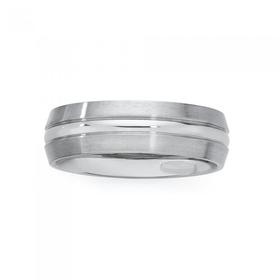 Steel-Matte-Centre-Ridge-Ring-Size on sale