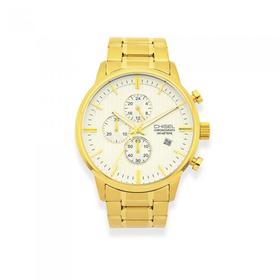 Chisel+Men%27s+Gold+Tone+Watch