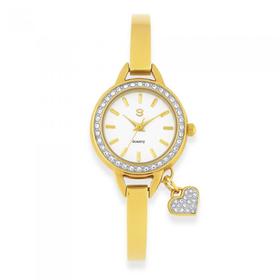 G-Ladies-Gold-Tone-Heart-Charm-Watch on sale