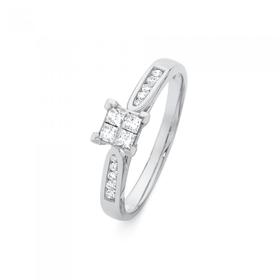 9ct-White-Gold-Invisible-Set-Princess-Cut-Diamond-Ring on sale