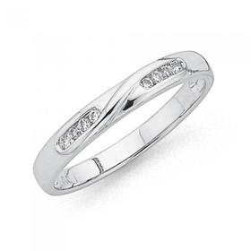 9ct-White-Gold-Diamond-Knot-Ring on sale