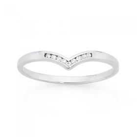 9ct+White+Gold+Diamond+%26%23039%3BV%26%23039%3B+Anniversary+Band