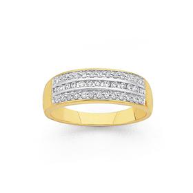 9ct+Gold+Diamond+Ring