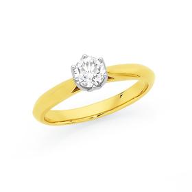 18ct+Gold+Diamond+Solitaire+Ring