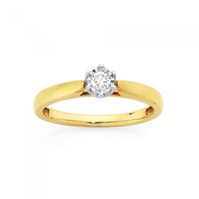 9ct-Gold-Diamond-Solitaire-Ring on sale