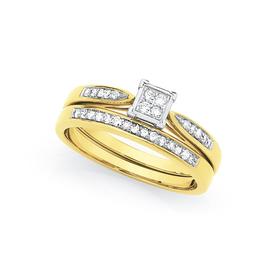 9ct-Gold-Diamond-Bridal-Set on sale