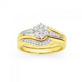 9ct-Gold-Diamond-Bridal-Set on sale