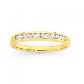 9ct+Gold+Diamond+Channel+Set+Band