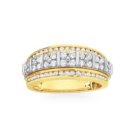 9ct+Gold+Diamond+Dress+Ring