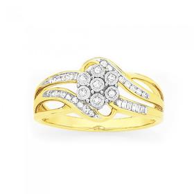9ct-Gold-Diamond-Miracle-Set-Cluster-Ring on sale