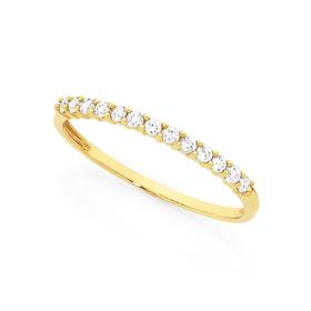 9ct-Gold-Cubic-Zirconia-Round-Brilliant-Cut-Ring on sale